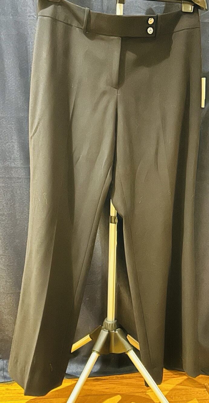 NWT Calvin Klein Curvy Trouser Leg Black Pants Women's size 10